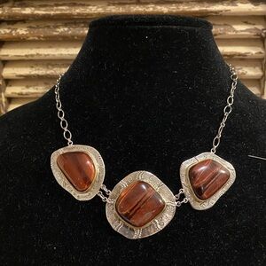 Silpada Sterling 925 Redrocks Tiger’s Eye Necklace N3346